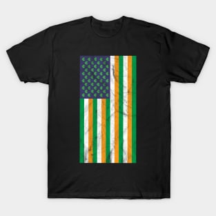 USA and Irish Flag Mashup T-Shirt